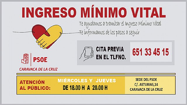 El PSOE abre sus puertas a los habitantes de Caravaca de la Cruz para informar sobre el Ingreso Mínimo Vital - 1, Foto 1