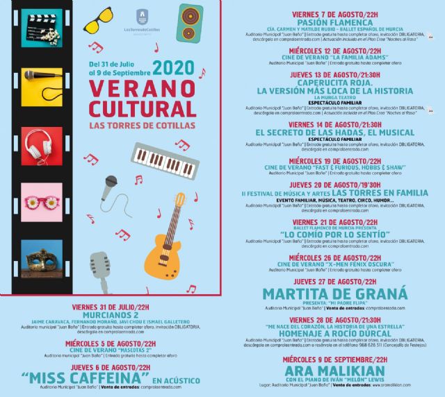 El Ayuntamiento torreño presenta un programa cultural lleno de música, cine y teatro para las noches de verano - 1, Foto 1