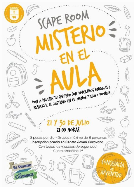 El Centro Joven acoge sesiones del juego de aventuras y misterio con un 'Scape Room', dentro de la programación 'Es verano en Caravaca' - 1, Foto 1