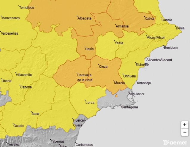La AEMET avisa de que mañana las temperaturas pueden llegar a los 41º en la Vega del Segura y 40º en el Noroeste (Avisos de nivel naranja) - 1, Foto 1
