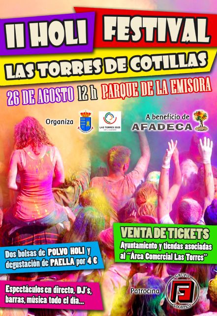 A buen ritmo la venta de entradas del II Holi Festival y del concierto con Chenoa y Ruth Lorenzo, citas solidarias festeras - 1, Foto 1