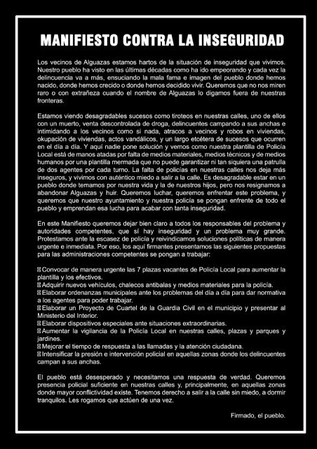 Vecinos de Alguazas registran en el ayuntamiento el manifiesto del pueblo contra la inseguridad - 3, Foto 3