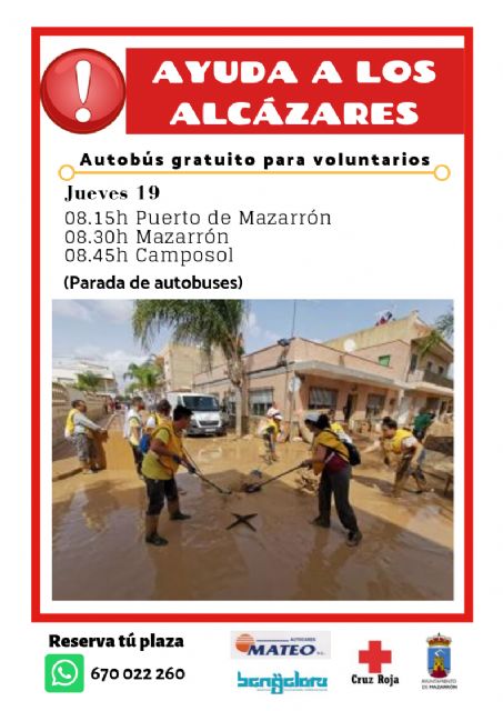 Ayuntamiento, Cruz Roja Mazarrón, Autocares Mateo y Bangalore unen fuerzas para ayudar a Los Alcázares - 1, Foto 1
