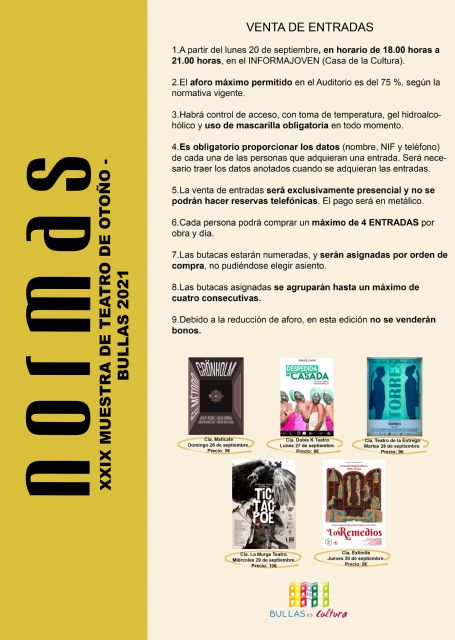 Bullas celebra la XXIX Muestra de Teatro en Otoño con grandes compañías - 1, Foto 1