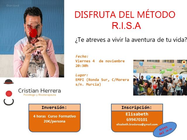 El método R.I.S.A. viene a Murcia de la mano de su creador psicólogo y terapeuta Cristian Herrera