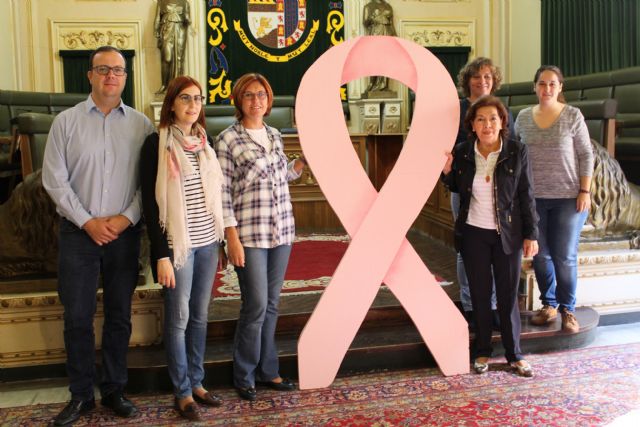 Comienzan los actos del Día Contra el Cáncer Mama con la colocación del lazo rosa - 1, Foto 1