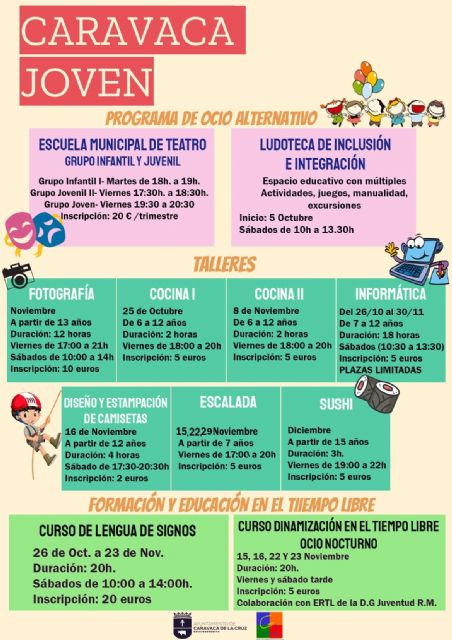 El Ayuntamiento de Caravaca presenta más de diez propuestas infantiles y juveniles de ocio alternativo para los fines de semana - 1, Foto 1