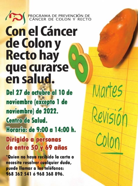 Programa de Prevención de Cáncer de Colon y Recto: del 27 de octubre al 10 de noviembre de 2022 - 1, Foto 1