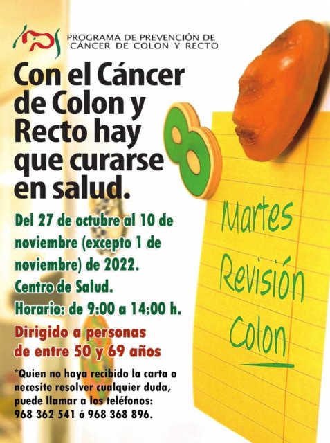 Programa de Prevencin de Cncer de Colon y Recto: del 27 de octubre al 10 de noviembre de 2022, Foto 1