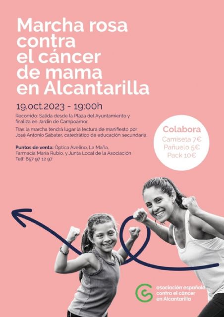 Alcantarilla se suma a la lucha contra el cáncer de mama con la marcha solidaria y el lazo rosa en el Ayuntamiento - 1, Foto 1