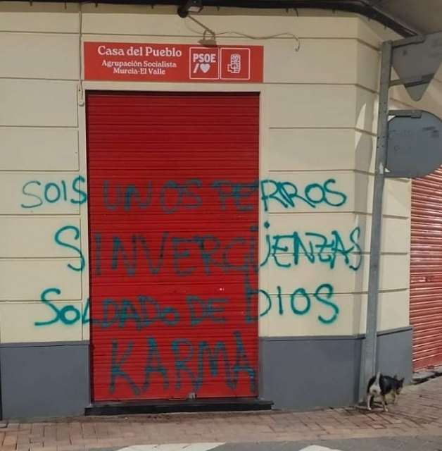 El PSOE de Murcia condena un nuevo ataque vandálico contra la sede de la Agrupación Socialista Murcia- El Valle - 1, Foto 1