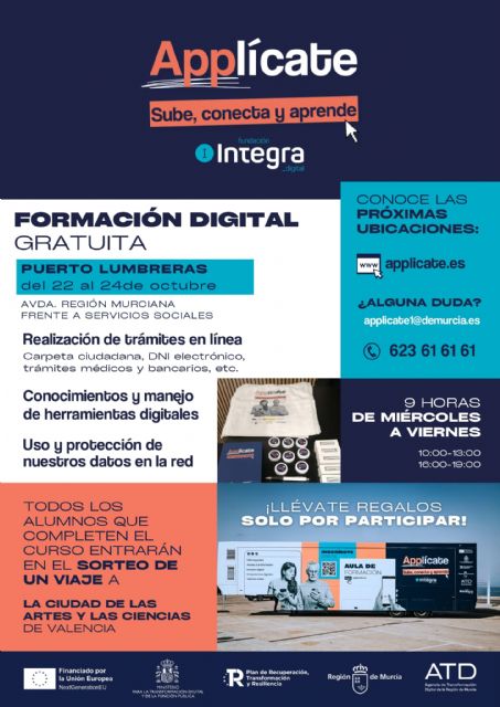 El autobús de la Fundación Integra Digital vuelve a Puerto Lumbreras para impartir la nueva formación gratuita 'Applícate' - 1, Foto 1