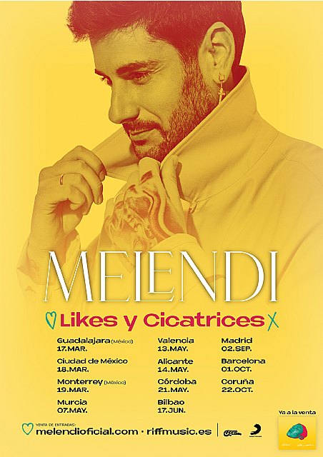 Melendi confirmadas las primeras fechas para la gira Likes y cicatrices - 1, Foto 1