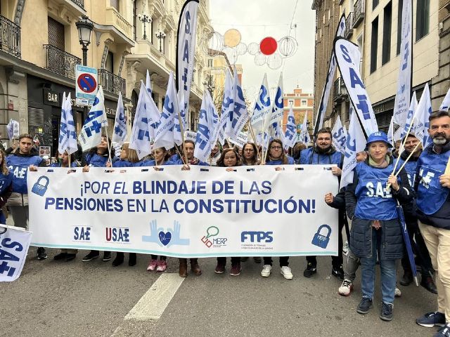 Sae ha sido el único sindicato sanitario en la manifestación por el blindaje de las pensiones en la Constitución - 1, Foto 1