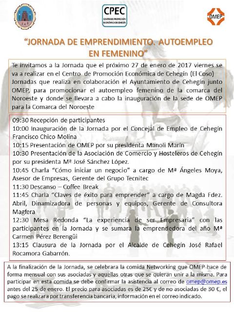La Organización de Mujeres Empresarias y Profesionales de la Región de Murcia organizará una jornada sobre el autoempleo femenino con motivo de la  próxima inauguración de su sede en Cehegín - 1, Foto 1