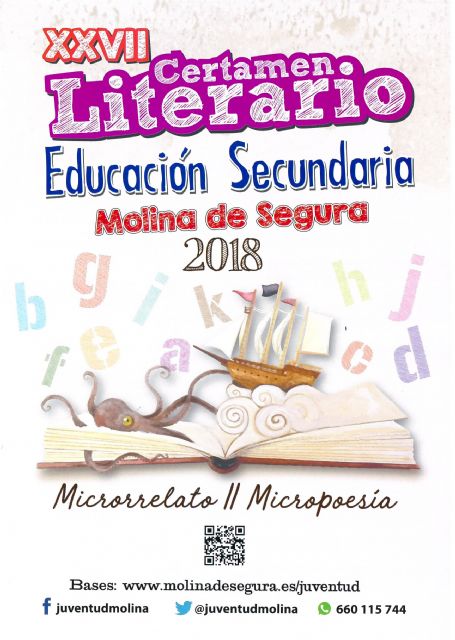 La Concejalía de Juventud de Molina de Segura convoca el XXVII Certamen Literario de Educación Secundaria 2018 en las modalidades de Microrrelato y Micropoesía - 1, Foto 1