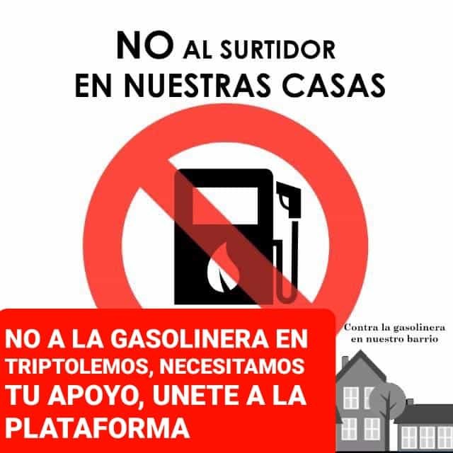 La Plataforma contra la construcción de la Gasolinera en Triptolemos muestra su total rechazo