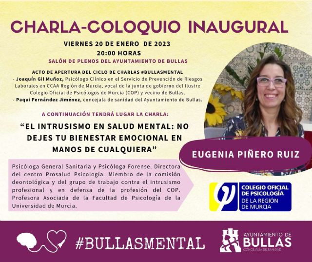 'Bullas Mental' comienza este viernes con una charla sobre el intrusismo en la salud mental - 1, Foto 1