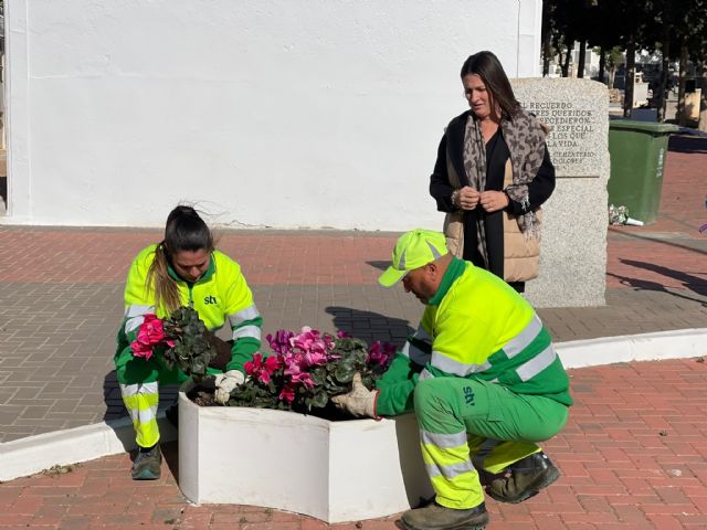 Trabajadores de los servicios de limpieza y jardinería trabajan, tras el temporal de viento, para que el cementerio vuelva a presentar su aspecto habitual - 1, Foto 1