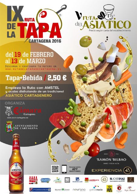 El viernes comienza la IX Ruta de la Tapa y V Ruta del Asiático de Cartagena - 1, Foto 1