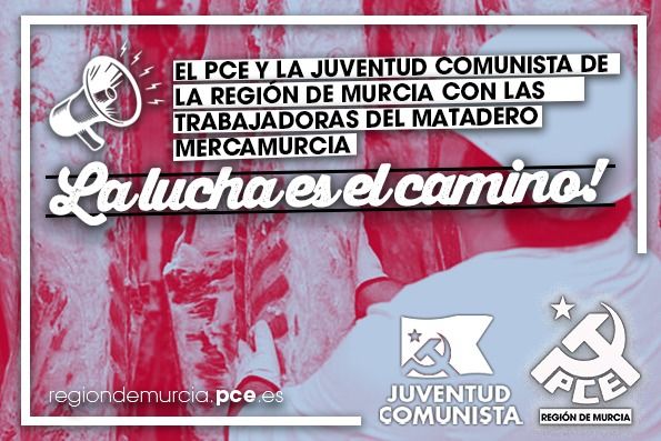 El PCE y la Juventud Comunista de la Región de Murcia muestran su apoyo a las trabajadoras del matadero de MercaMurcia - 1, Foto 1