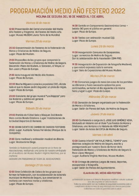 Molina de Segura se prepara para vivir el Medio Año Festero de Moros y Cristianos donde se procederá al relevo de cargos y abanderadas - 5, Foto 5