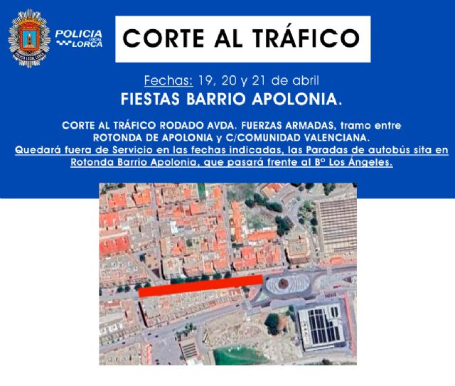 Corte al tráfico rodado y al estacionamiento en la Avenida de las Fuerzas Armadas - 1, Foto 1