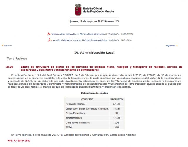 El Ayuntamiento inicia el proceso de licitación del servicio de recogida de residuos y limpieza viaria en Torre Pacheco - 2, Foto 2