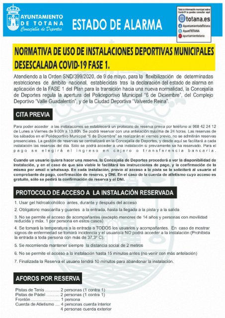 The Department of Sports manages from today the reopening of municipal outdoor sports facilities, with a mandatory appointment, Foto 3