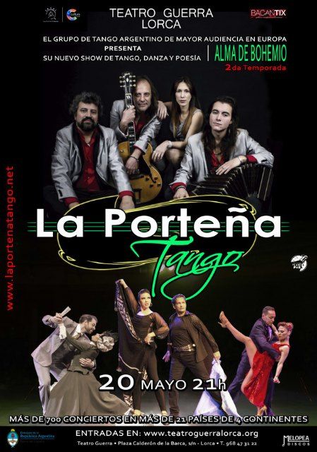 El Teatro Guerra cerrará su programación, este próximo viernes, con el espectáculo 'Alma de Bohemio' de la compañía La Porteña Tango - 1, Foto 1