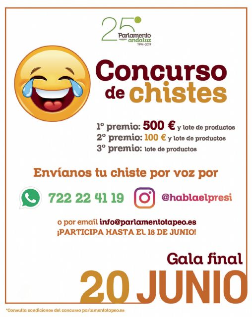 El Parlamento Andaluz celebra su 25° aniversario con un concurso de chistes con más de 600 euros en premios - 1, Foto 1