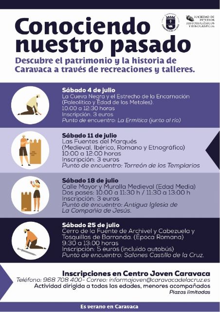 El Ayuntamiento de Caravaca incluye en su programación de verano las actividades de educación patrimonial ´Conociendo nuestro pasado´ - 1, Foto 1