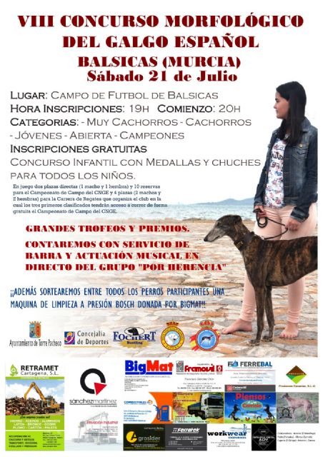 VIII Concurso Morfológico del Galgo Español en Balsicas el próximo sábado 21 de julio - 1, Foto 1