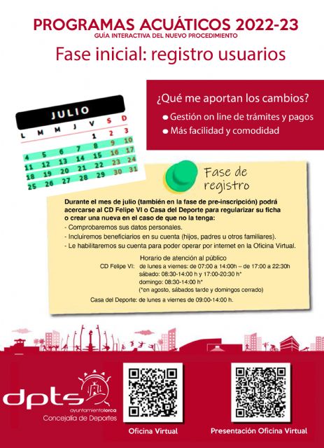 La Concejalía de Deportes de Lorca facilita la accesibilidad a los programas acuáticos municipales gracias a la simplificación del procedimiento de inscripción - 1, Foto 1