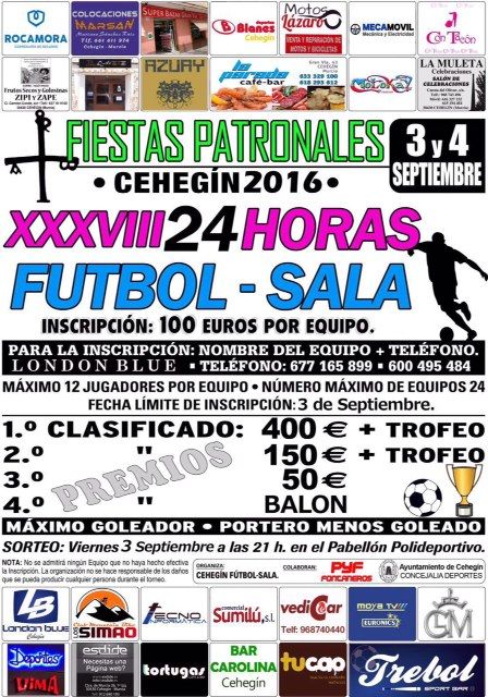 Las XXXVIII 24 Horas de Fútbol Sala se celebrarán los días 3 y 4 de septiembre - 1, Foto 1