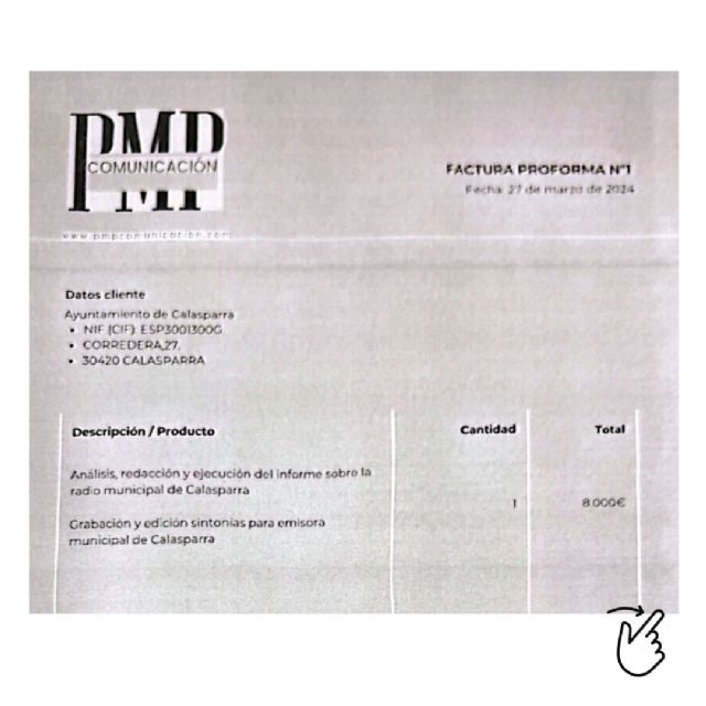 El PP de Calasparra destapa un contrato exprés de 9.680 € sin rastro del trabajo adjudicado - 1, Foto 1