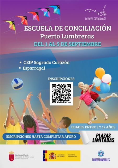 El Ayuntamiento de Puerto Lumbreras abre el plazo de inscripción para las Escuelas de Conciliación del 1 al 5 de septiembre - 1, Foto 1