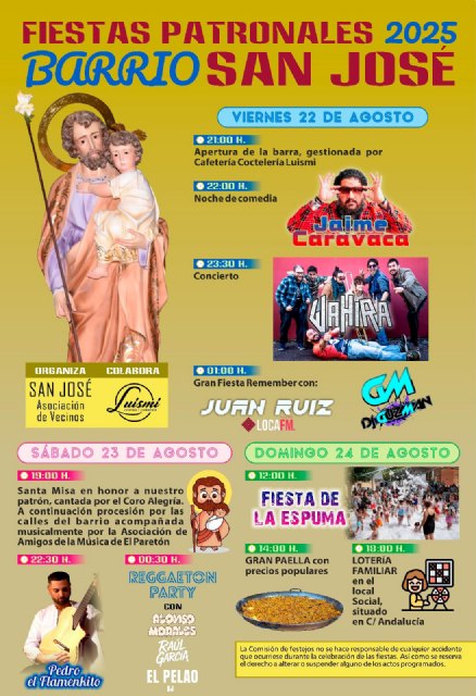 El barrio de San José celebra sus fiestas del 22 al 24 de agosto con música, humor y tradición, Foto 7
