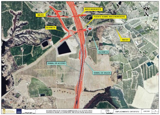 Alguazas presenta al Ministerio el proyecto para construir un nuevo semienlace a la Autovía Arco Noroeste - 2, Foto 2