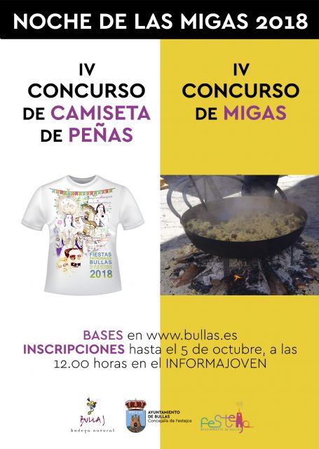 Festejos promueve los concursos de mejor camiseta de peñas y mejor sartenada de migas para la noche del viernes de las fiestas - 1, Foto 1
