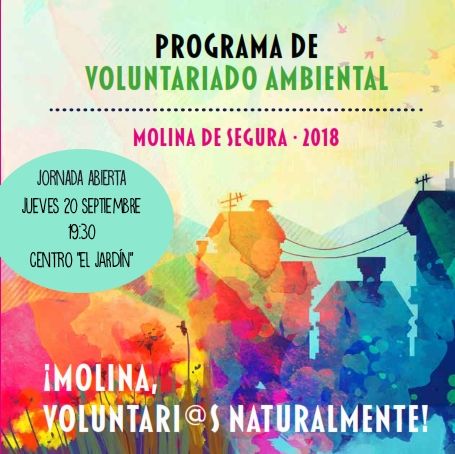 El Programa de Voluntariado Ambiental de Molina de Segura ¡Voluntari@s Naturalmente! invita a conocer su labor en una Jornada Abierta el jueves día 20 de septiembre - 1, Foto 1