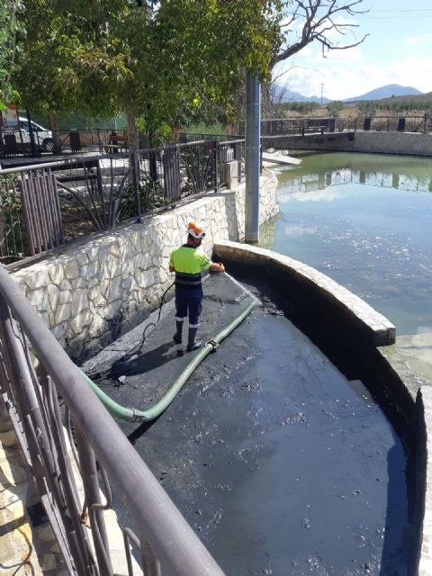 El Ayuntamiento de Lorca ha procedido esta semana a la limpieza del estanque de la pedanía de Doña Inés - 1, Foto 1