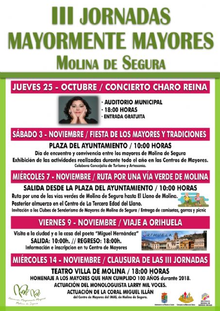 Las actividades de las III Jornadas Mayormente Mayores de Molina de Segura se desarrollan durante los meses de octubre y noviembre - 1, Foto 1