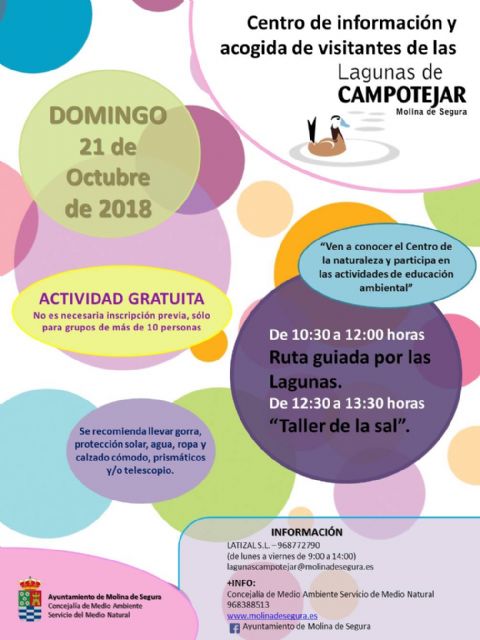 El Centro de Información y Acogida de Visitantes de Las Lagunas de Campotéjar  Salar Gordo de Molina de Segura propone una ruta guiada y un taller de la sal el domingo 21 de octubre - 1, Foto 1