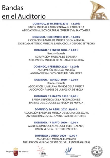 El ciclo Bandas en el Auditorio contar con nuevas actuaciones y la intervencin de 17 agrupaciones regionales, Foto 1