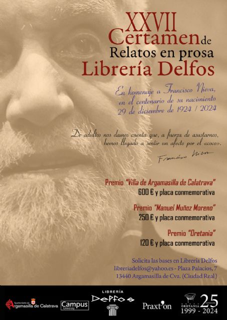 Librería Delfos rinde homenaje al valdepe&ntilde;ero Francisco Nieva, en la vigésima séptima edición de su Certamen de Relatos en Prosa - 2, Foto 2