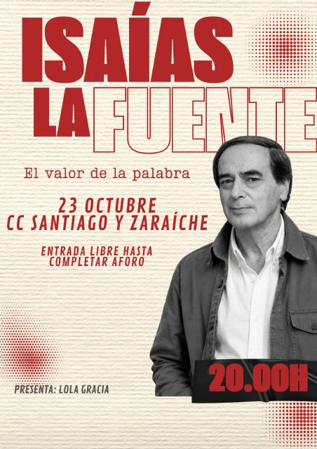 El periodista Isa�as Lafuente protagoniza el encuentro �el valor de la palabra� en el CC Santiago y Zara�che