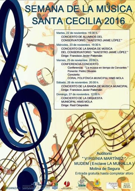 Molina de Segura celebra la Semana de la Música Santa Cecilia 2016 con actividades del 22 al 27 de noviembre - 4, Foto 4
