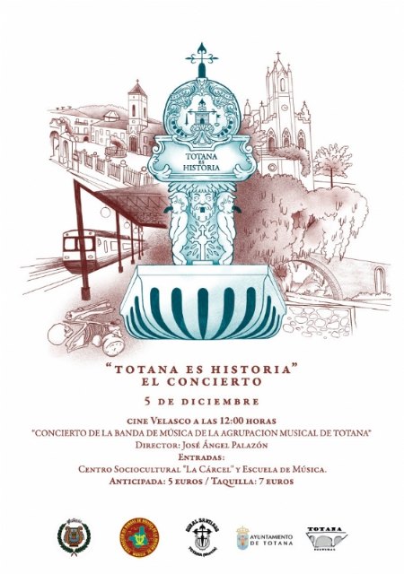 La Banda de Música de la Agrupación Musical de Totana celebra el 5 de diciembre el concierto “Totana es historia”, en el Cine Velasco, Foto 3