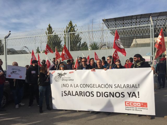 CCOO Enseñanza protesta contra el bloqueo de las negociaciones sobre el salario digno en la Fundación Diagrama - 1, Foto 1